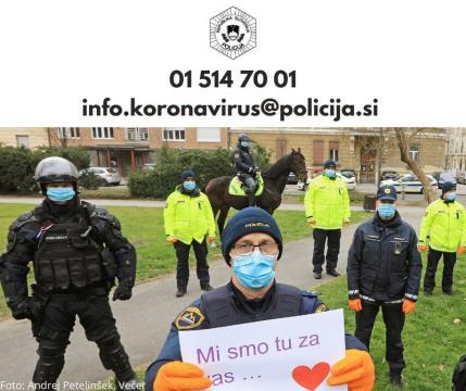 Za nasvet policije v času koronavirusa pokličite na telefonsko številko 01 514 70 01